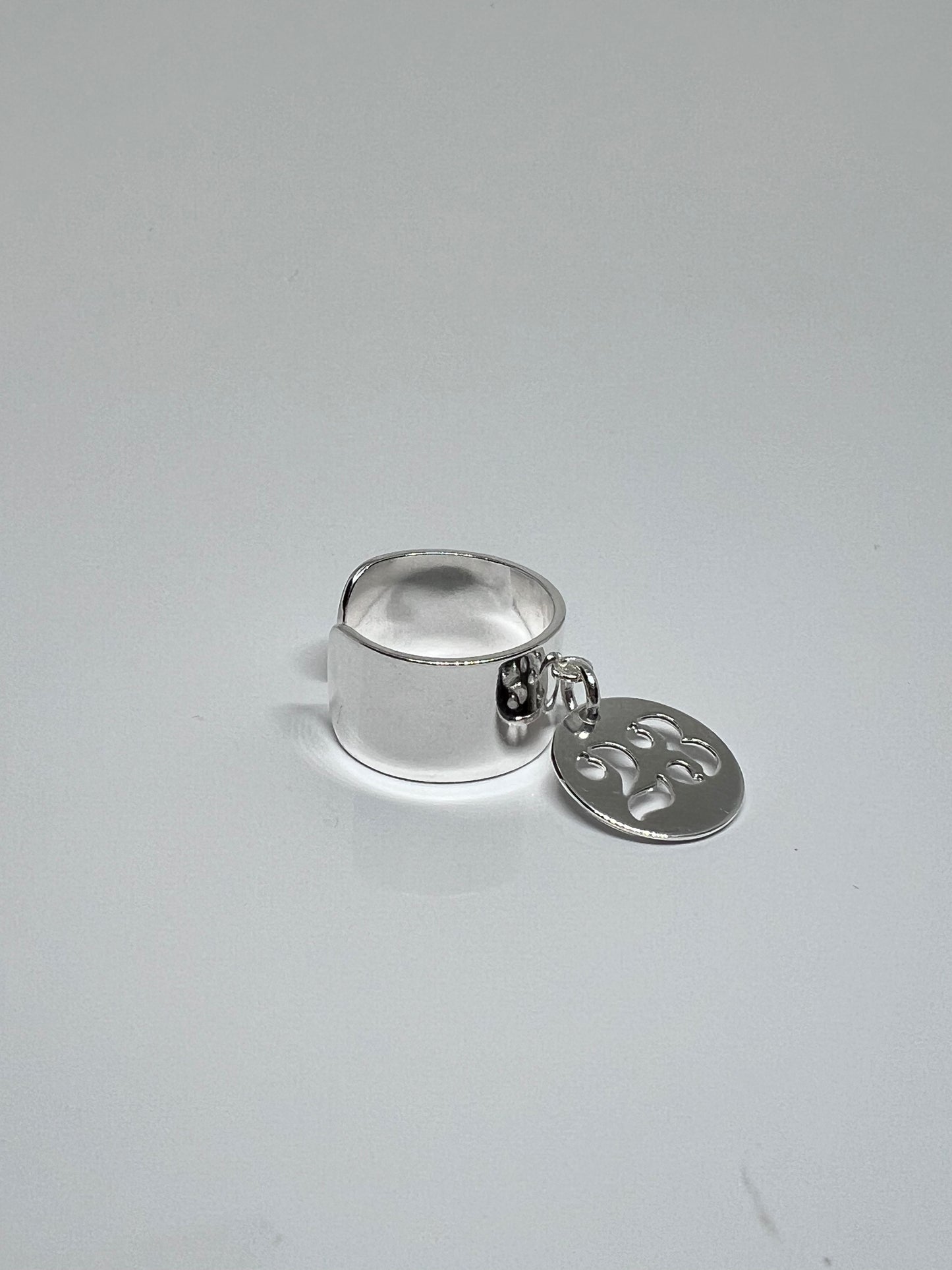 Bague argenté breloque numéro