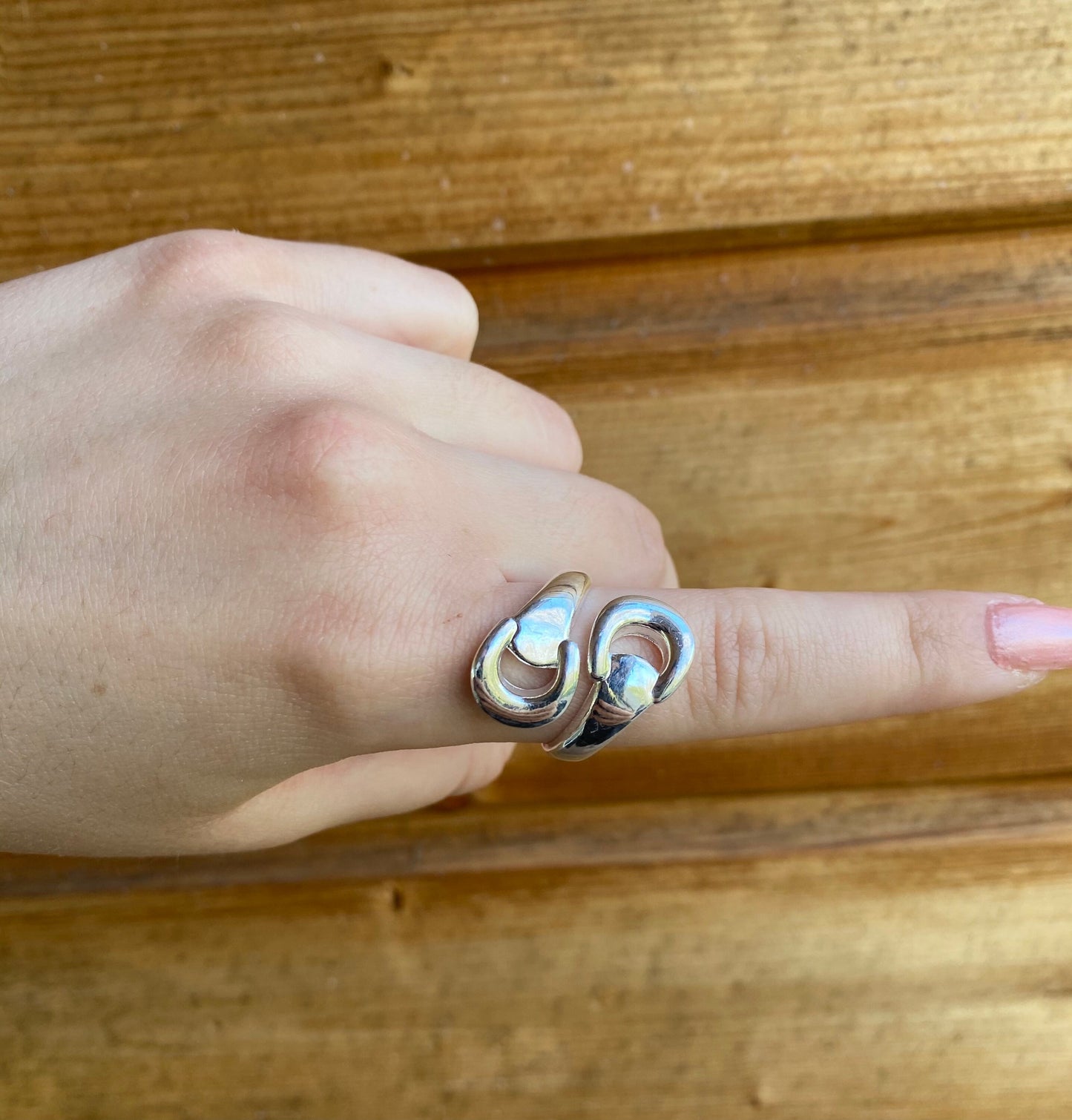 Bague double étrier argent