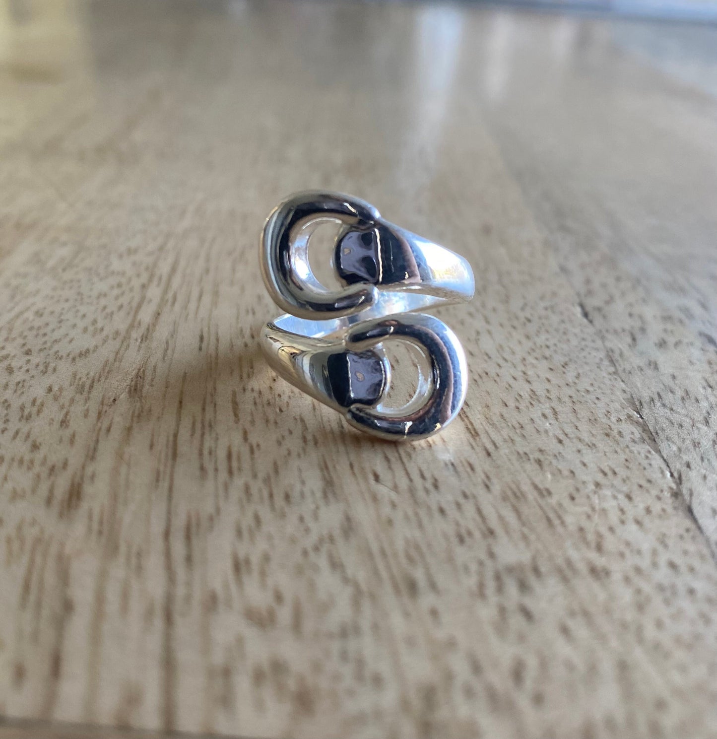 Bague double étrier argent