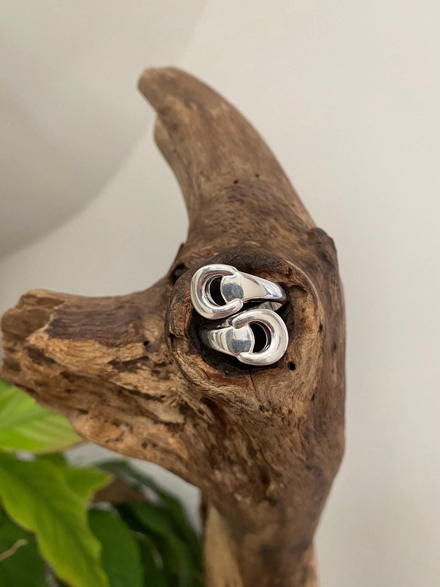 Bague double étrier argent
