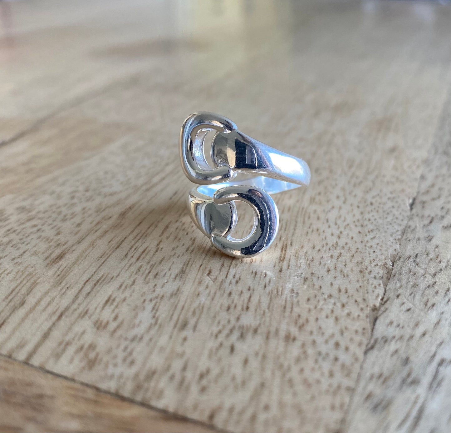 Bague double étrier argent
