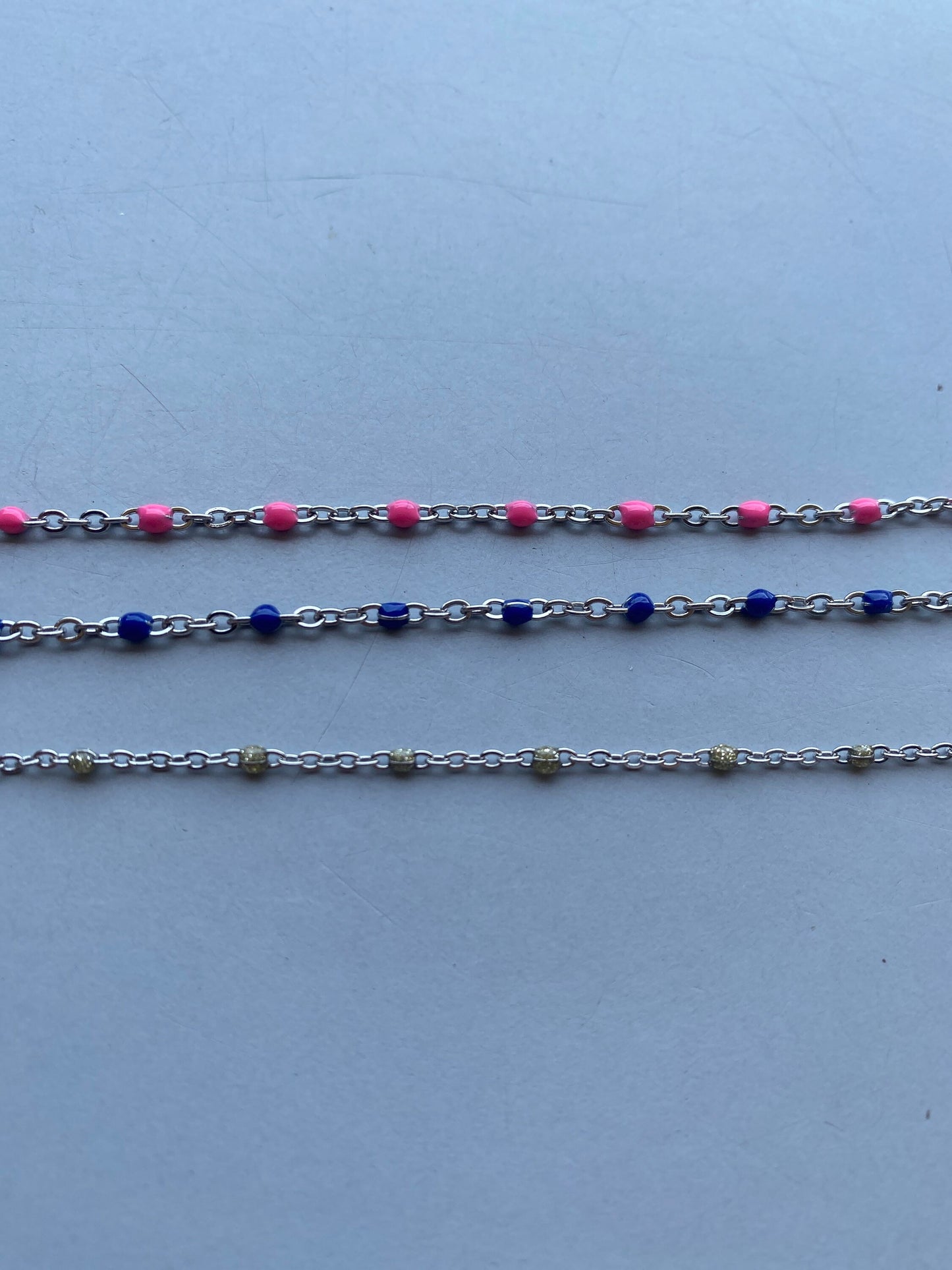 bracelet mini toggle chane perle breloque ronde