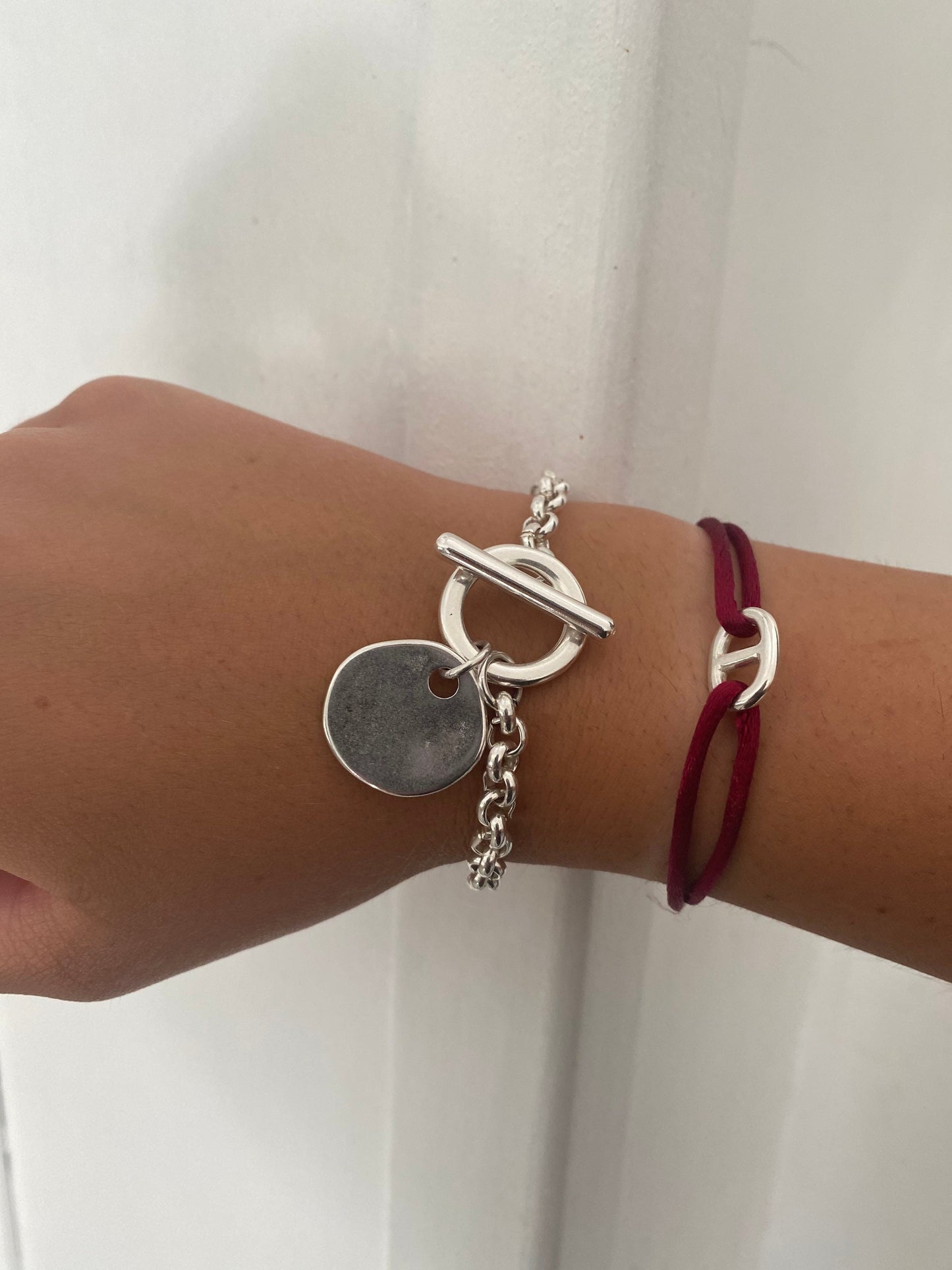 bracelet toggle rond chane