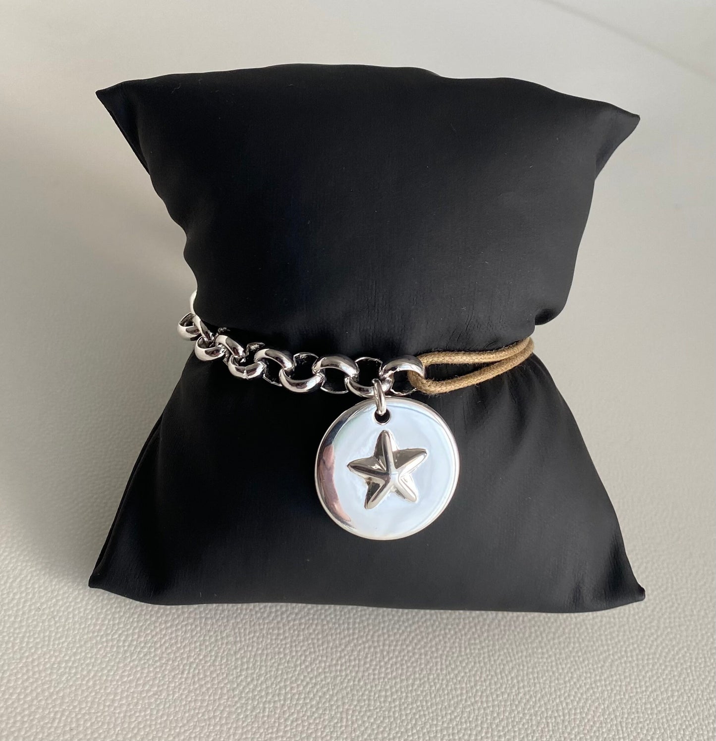 bracelet toile cordon et chane