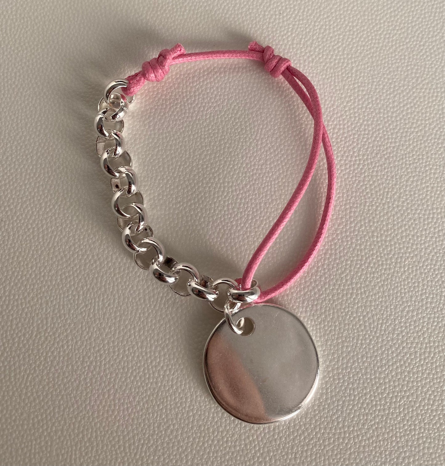 bracelet grosse mdaille - chaine et cordon