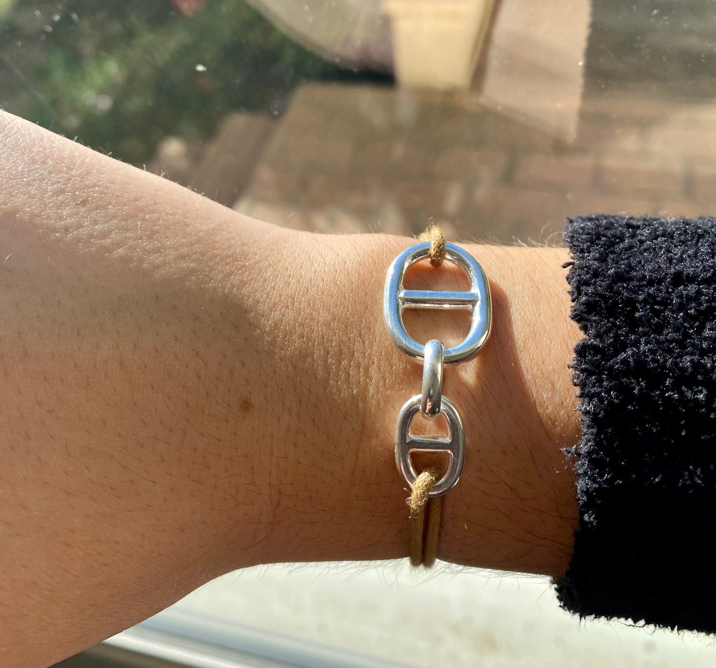 bracelet double maille moyenne et petite