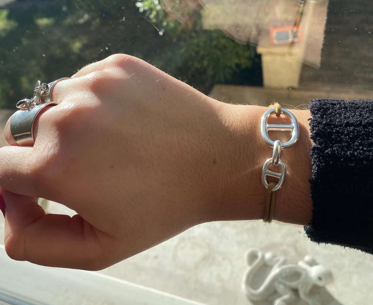bracelet double maille moyenne et petite