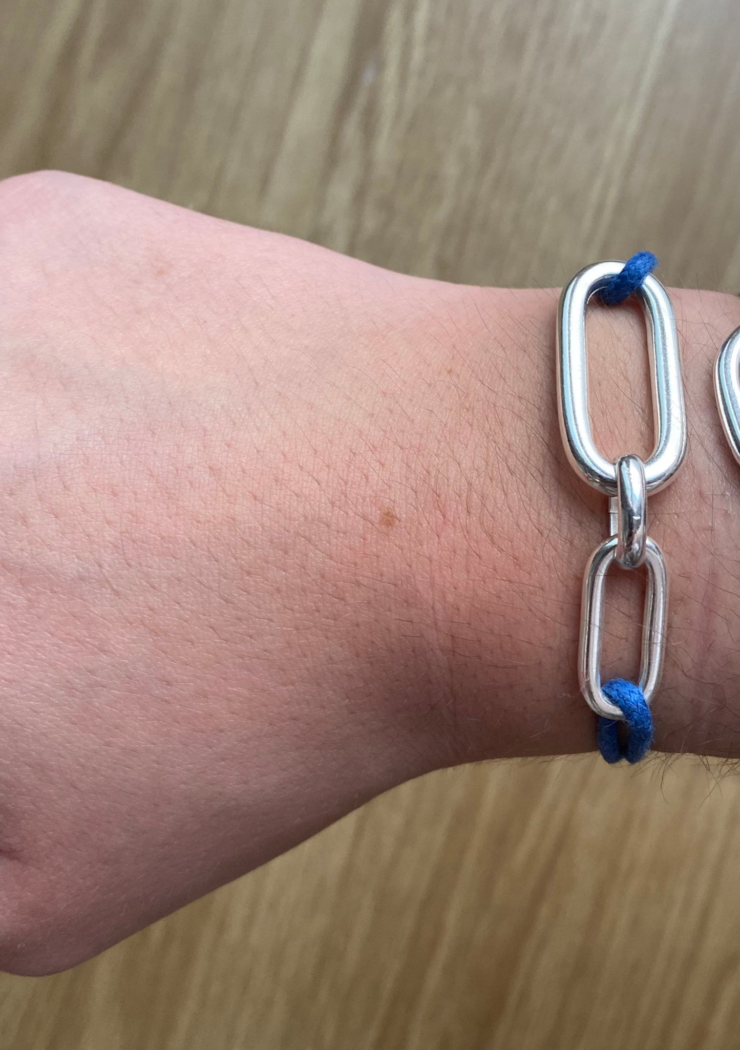 bracelet double mailles ovales mixte