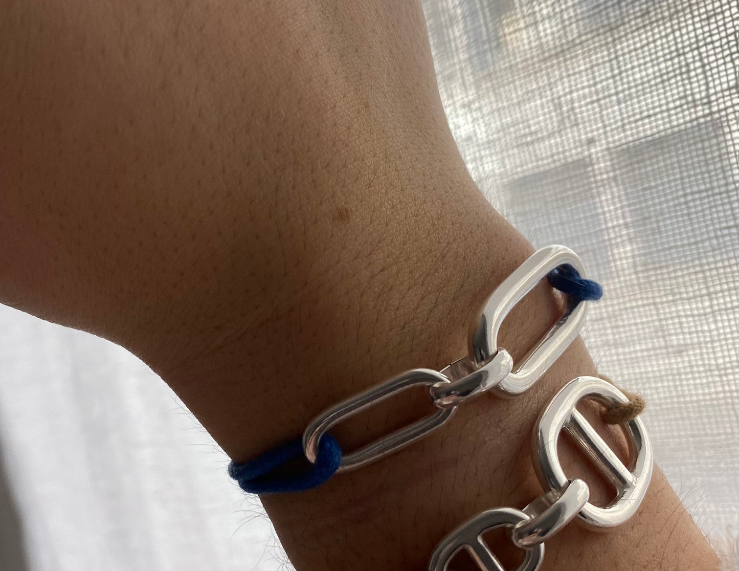 bracelet double mailles ovales mixte
