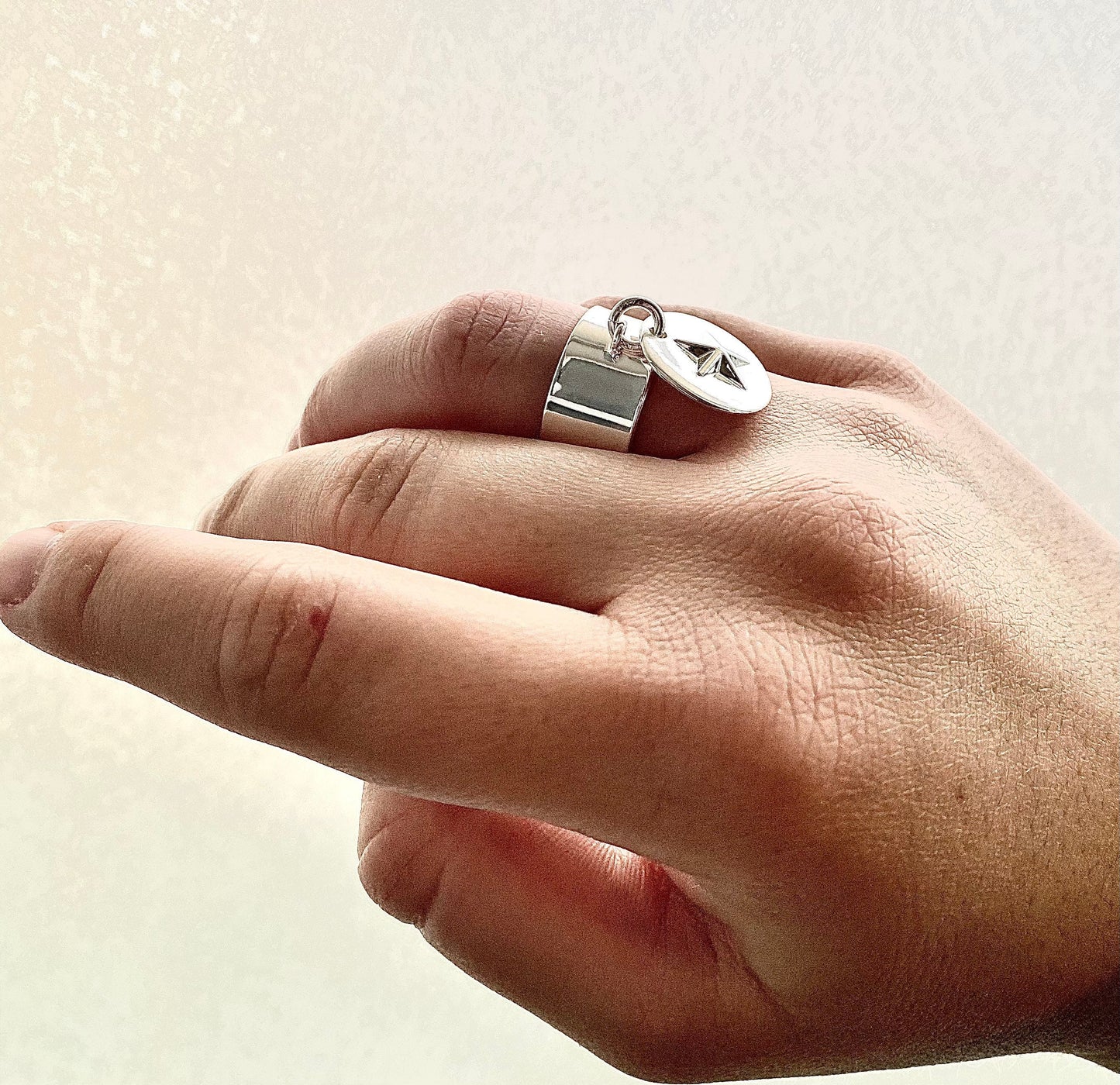 Bague breloque étoile 3D
