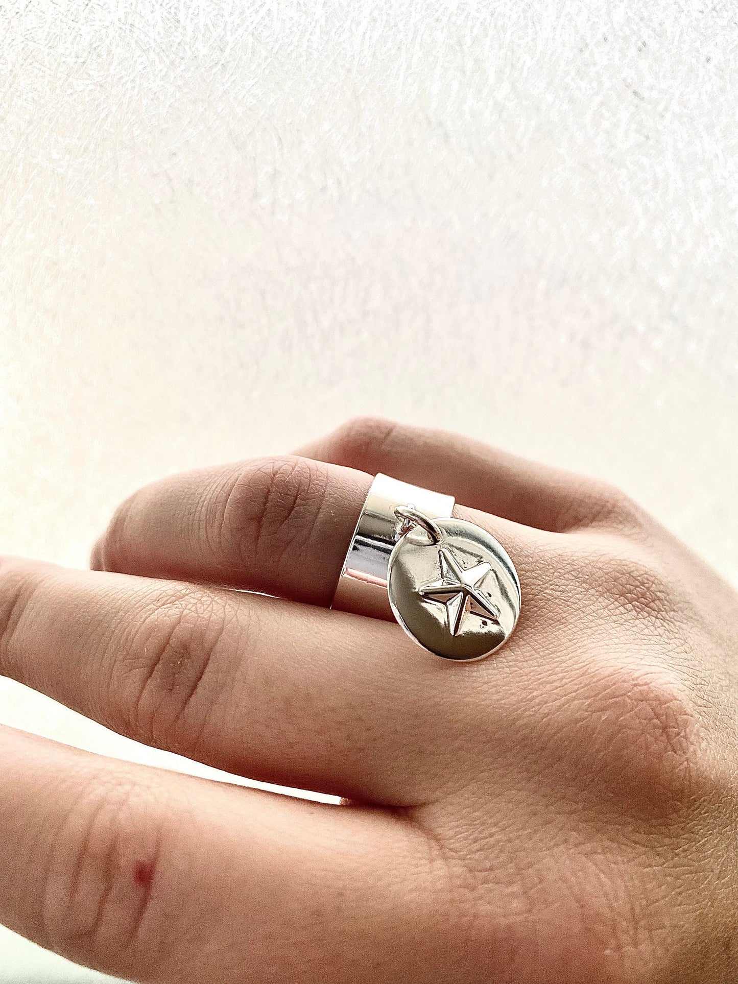 Bague breloque étoile 3D