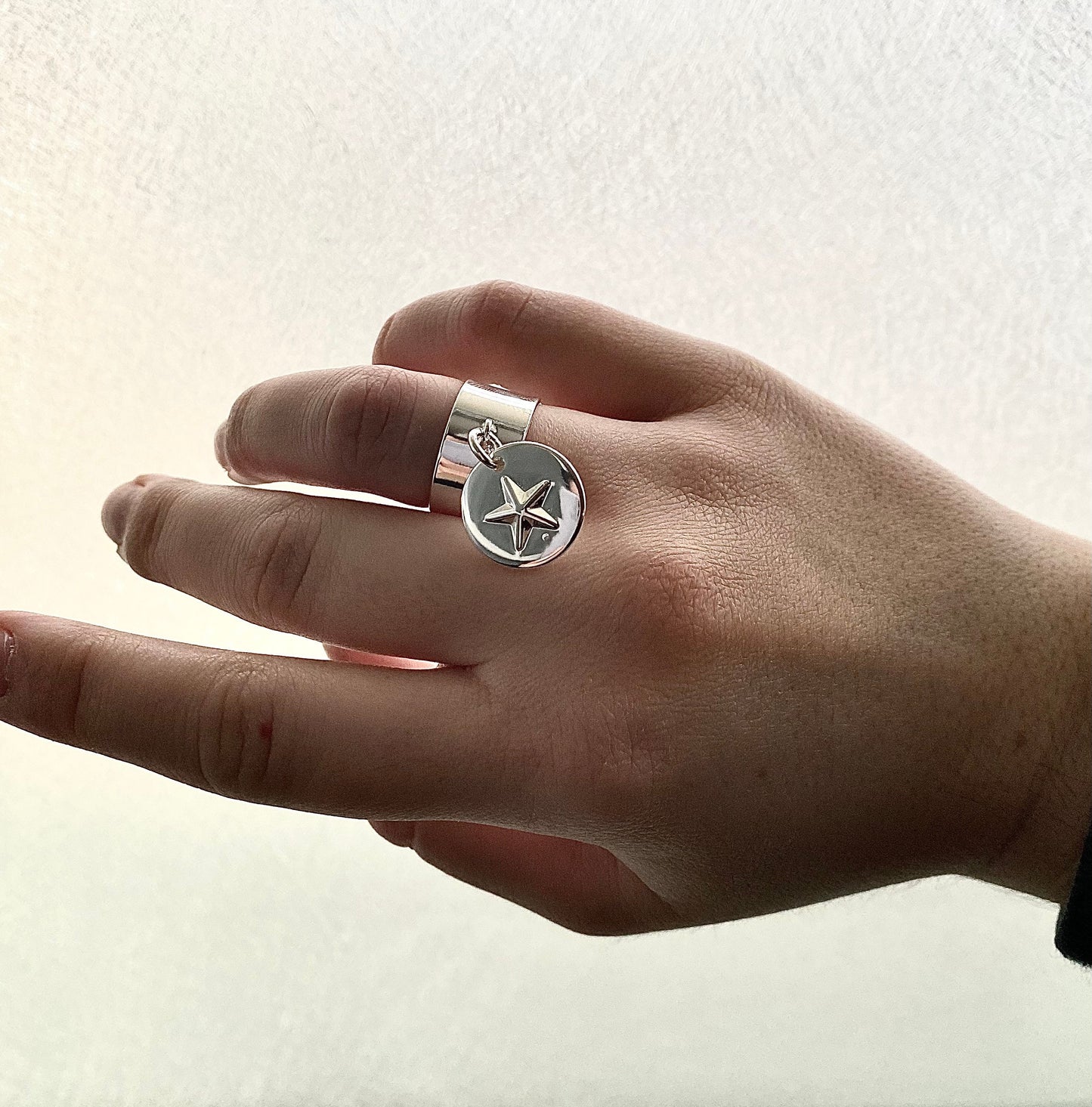 Bague breloque étoile 3D