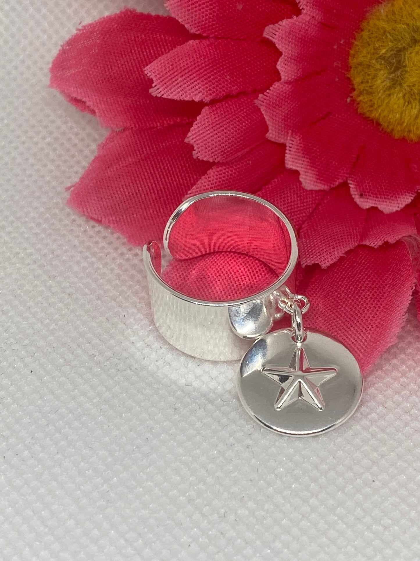 Bague breloque étoile 3D