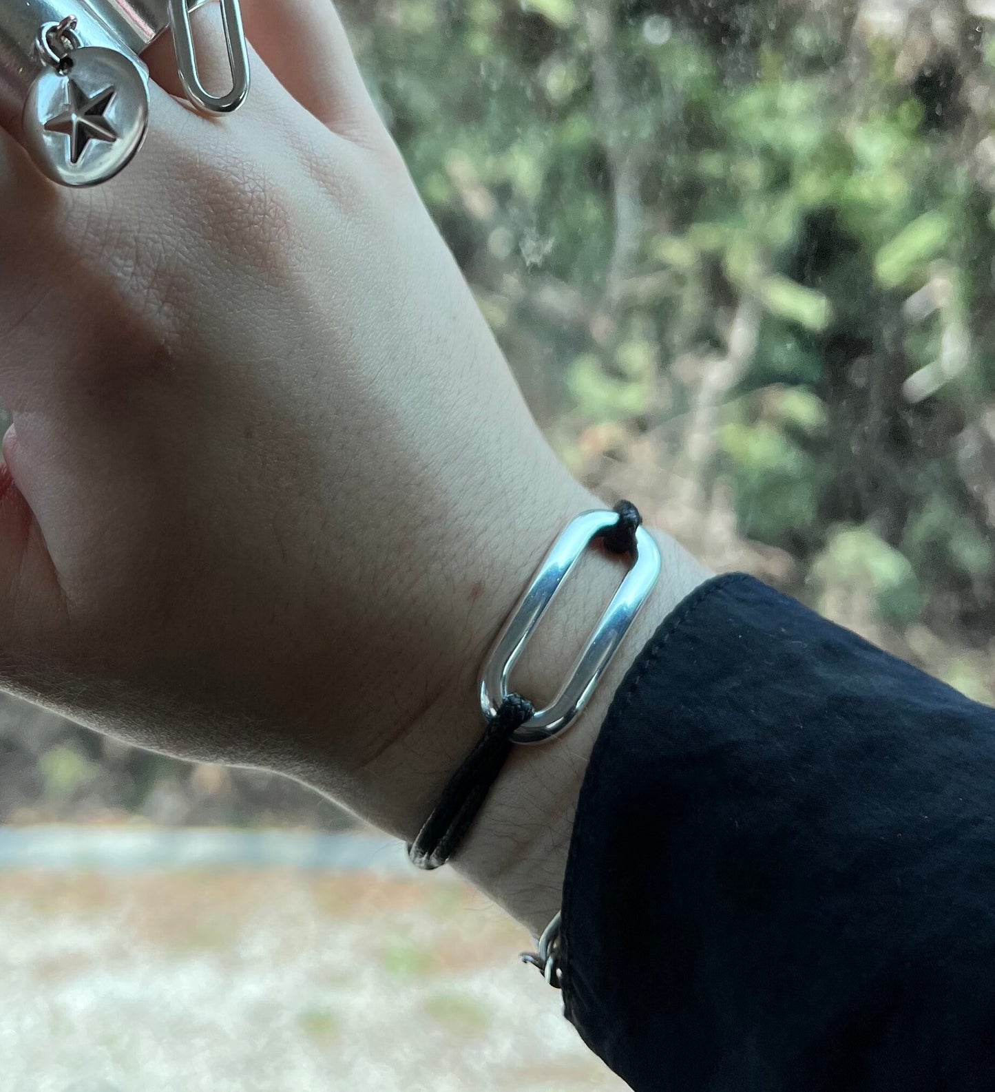 bracelet ovale incurv argent