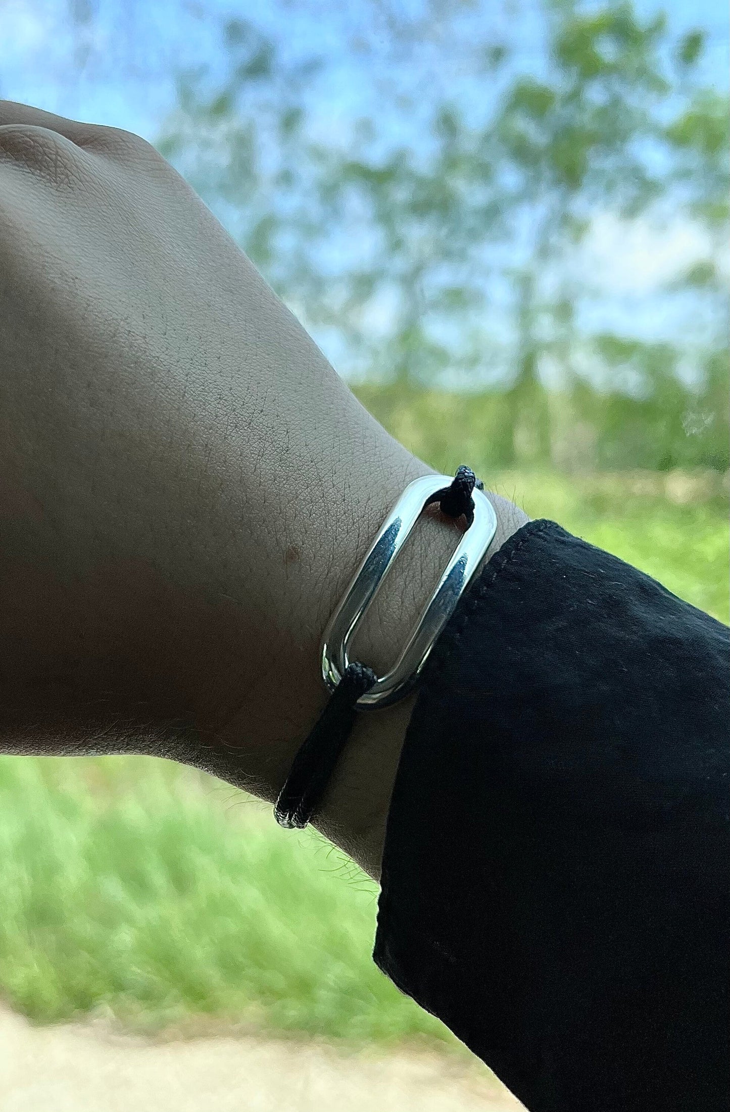 bracelet ovale incurv argent