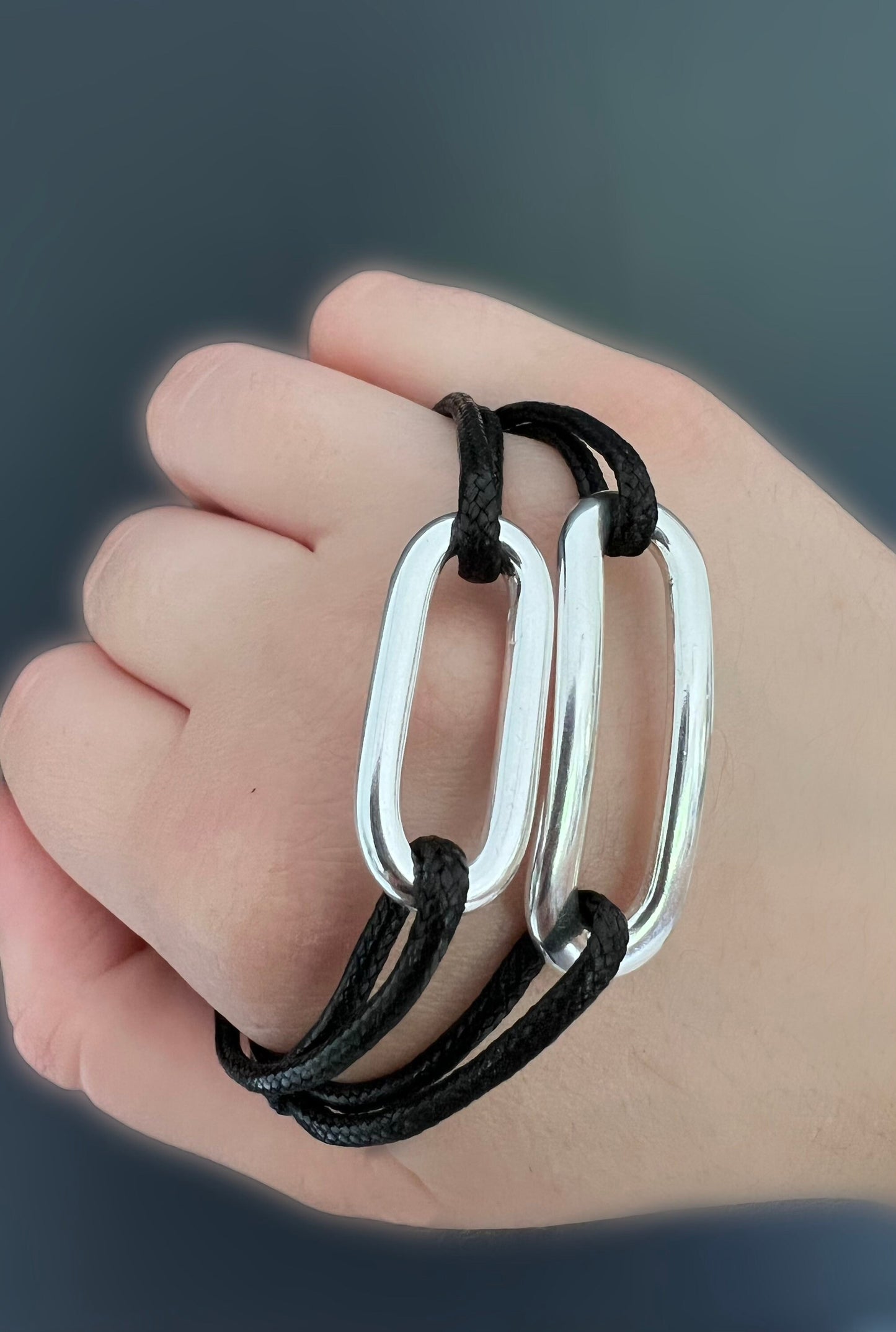 bracelet ovale incurv argent