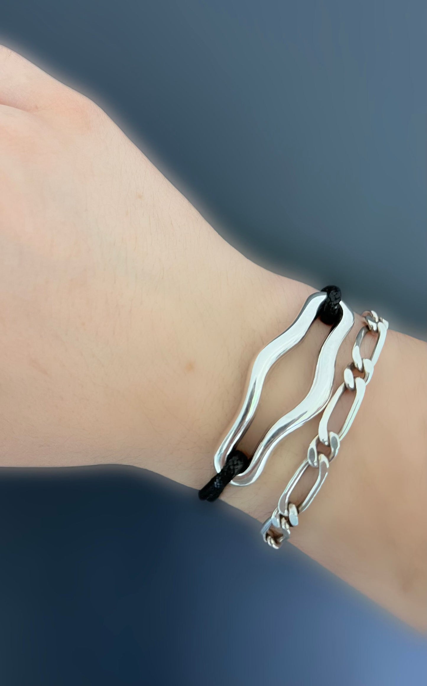 bracelet oblongue argent