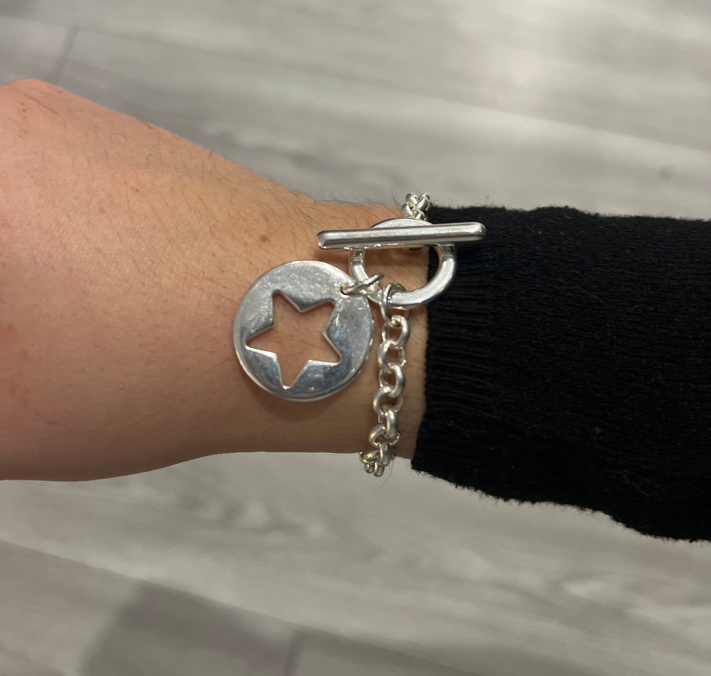 Bracelet toggle grosse toile chane