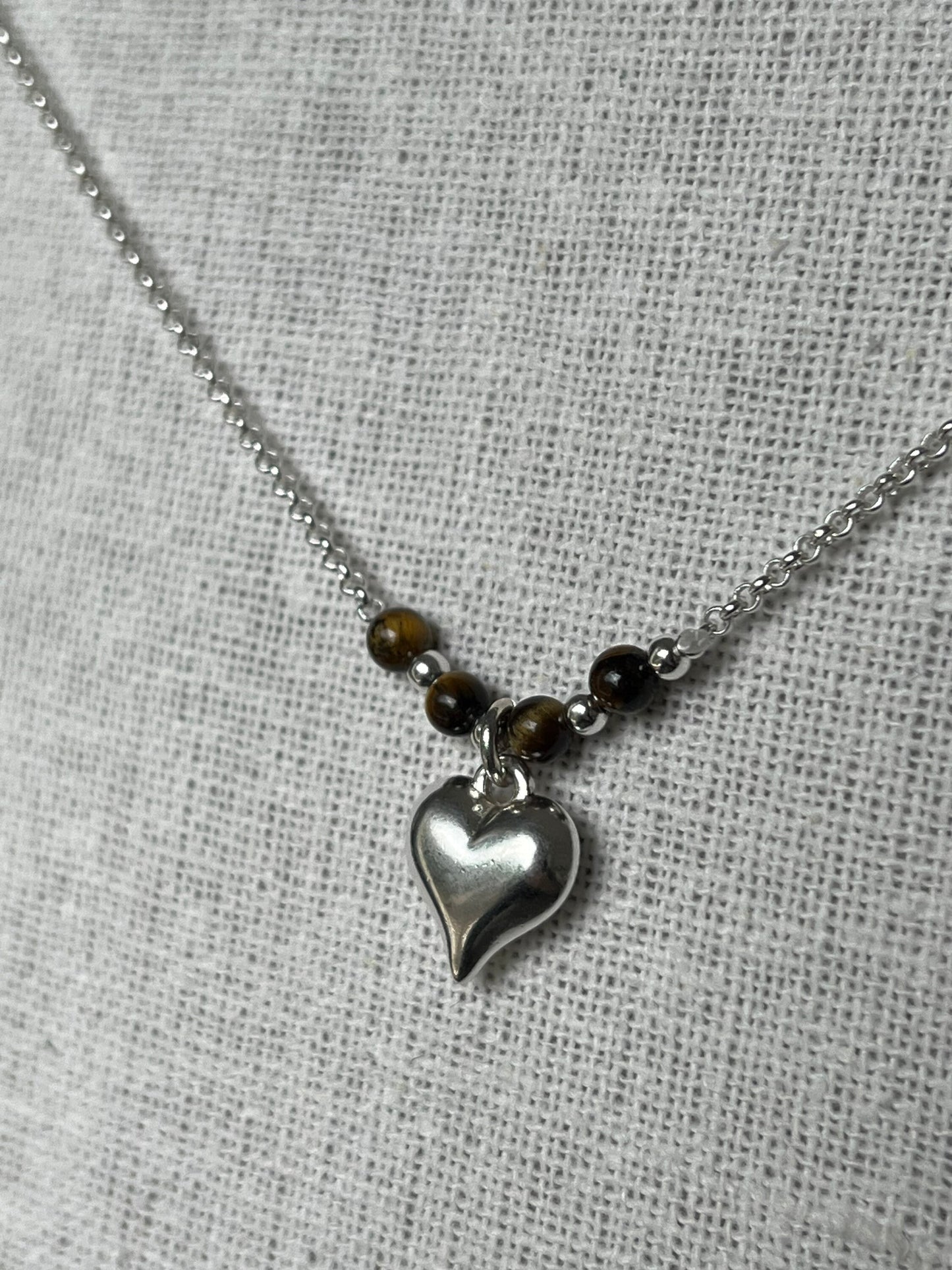 Collier perles&chaine coeur bomb