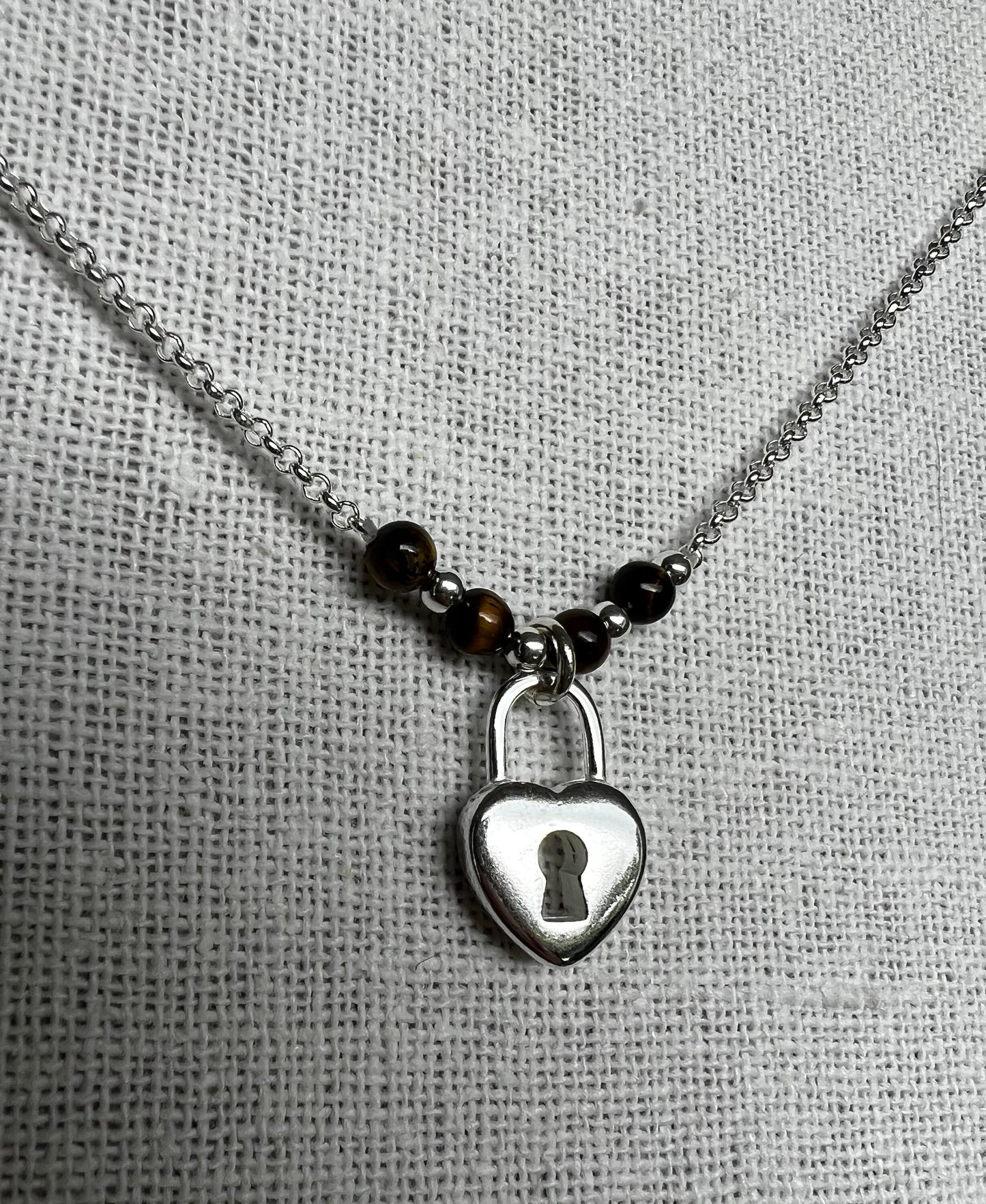 Collier perle&chaine cadenas cur