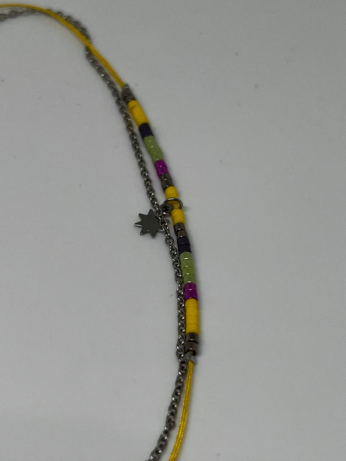 Chane de cheville perles acier inoxydable