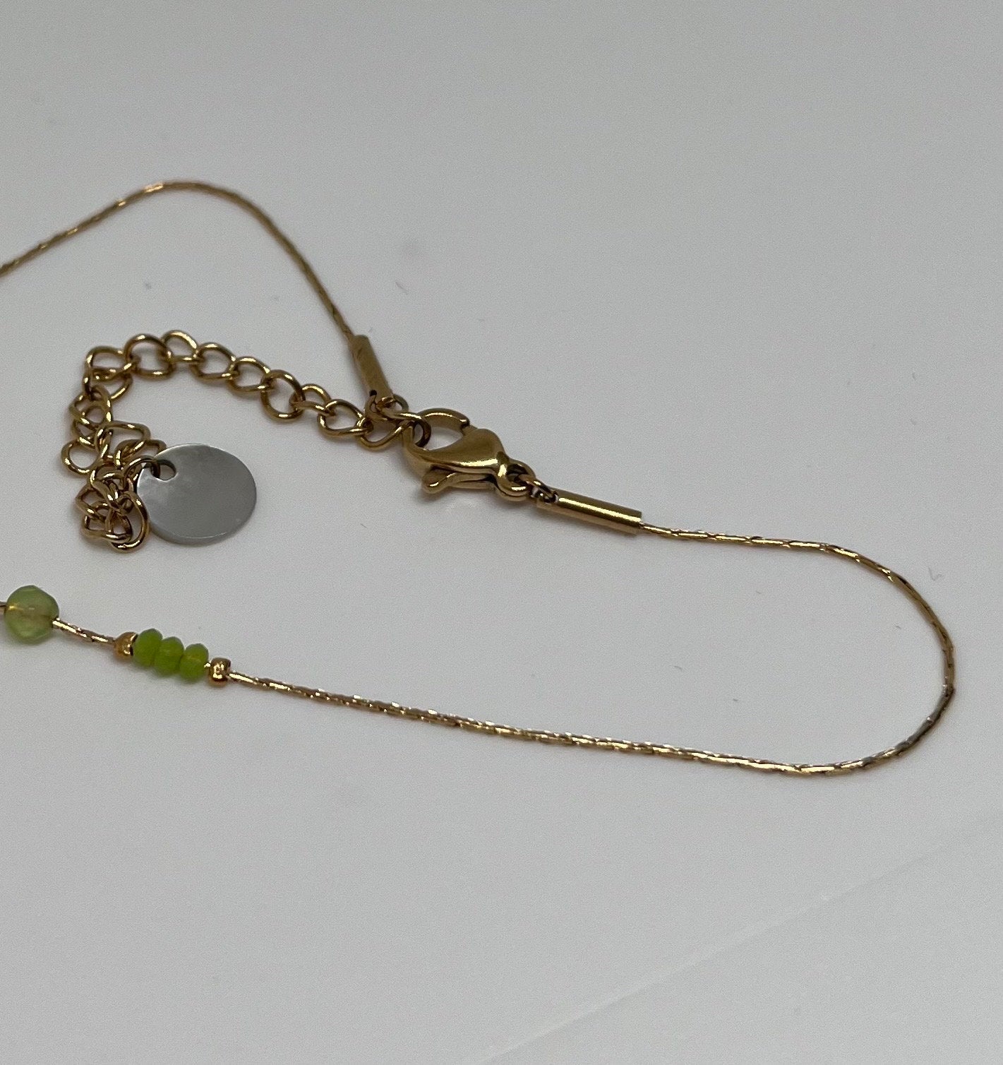 Chane de cheville perles acier inoxydable
