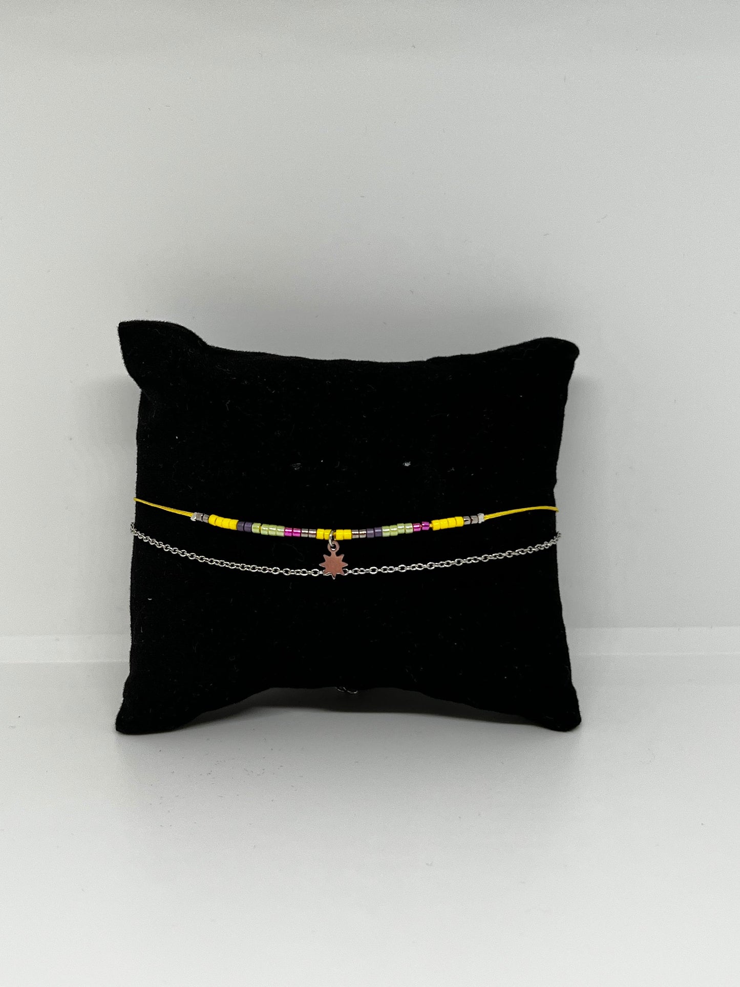 Chane de cheville perles acier inoxydable