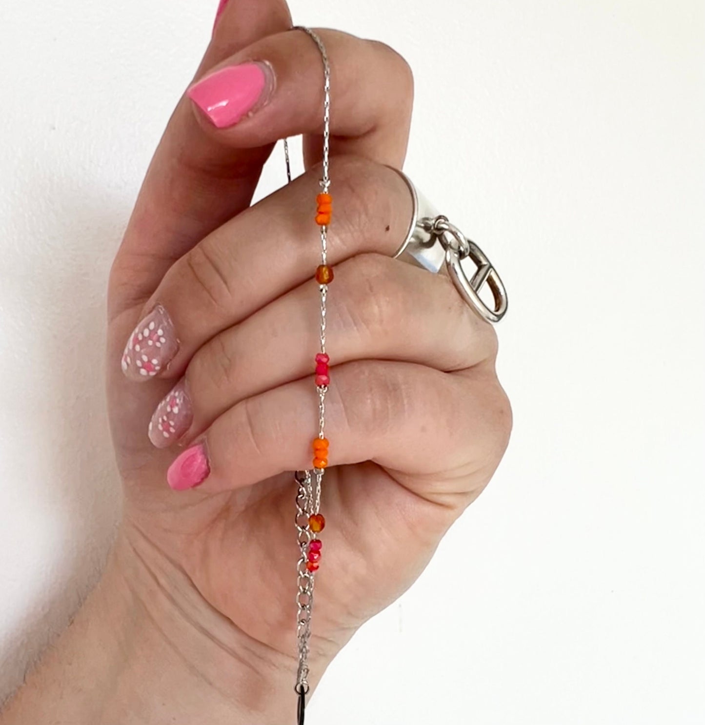 Chane de cheville perles acier inoxydable
