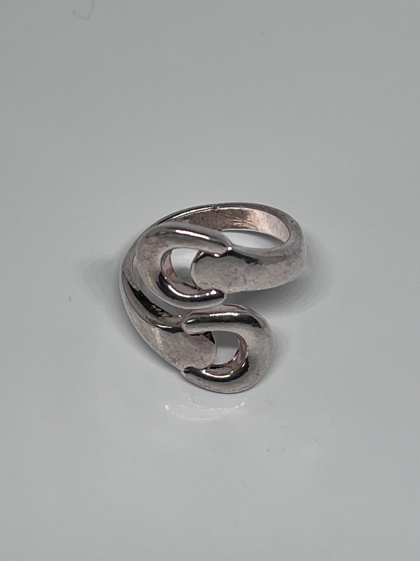 Bague double étrier argent