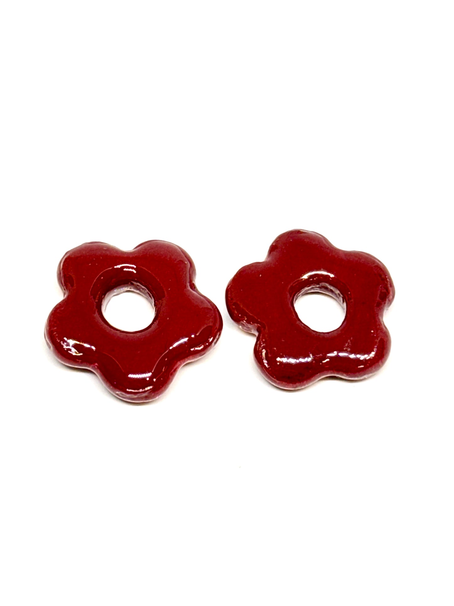Boucles d’oreilles interchangeables Flora bordeaux