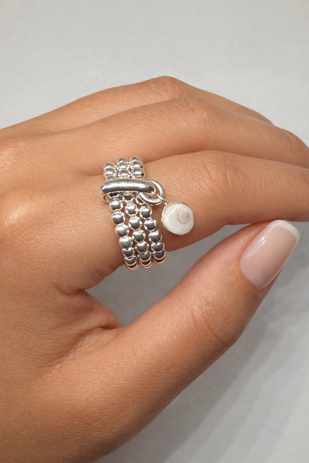 Bague tri pearl Œil de Sainte Lucie en argent