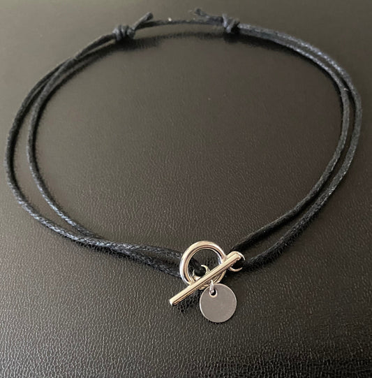 Collier toggle pampille ronde
