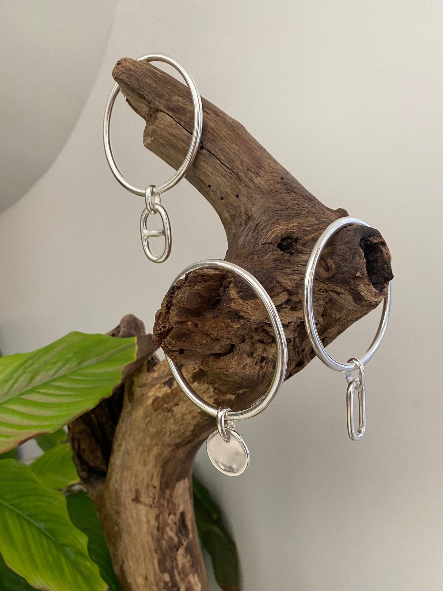 jonc argent pampille ronde