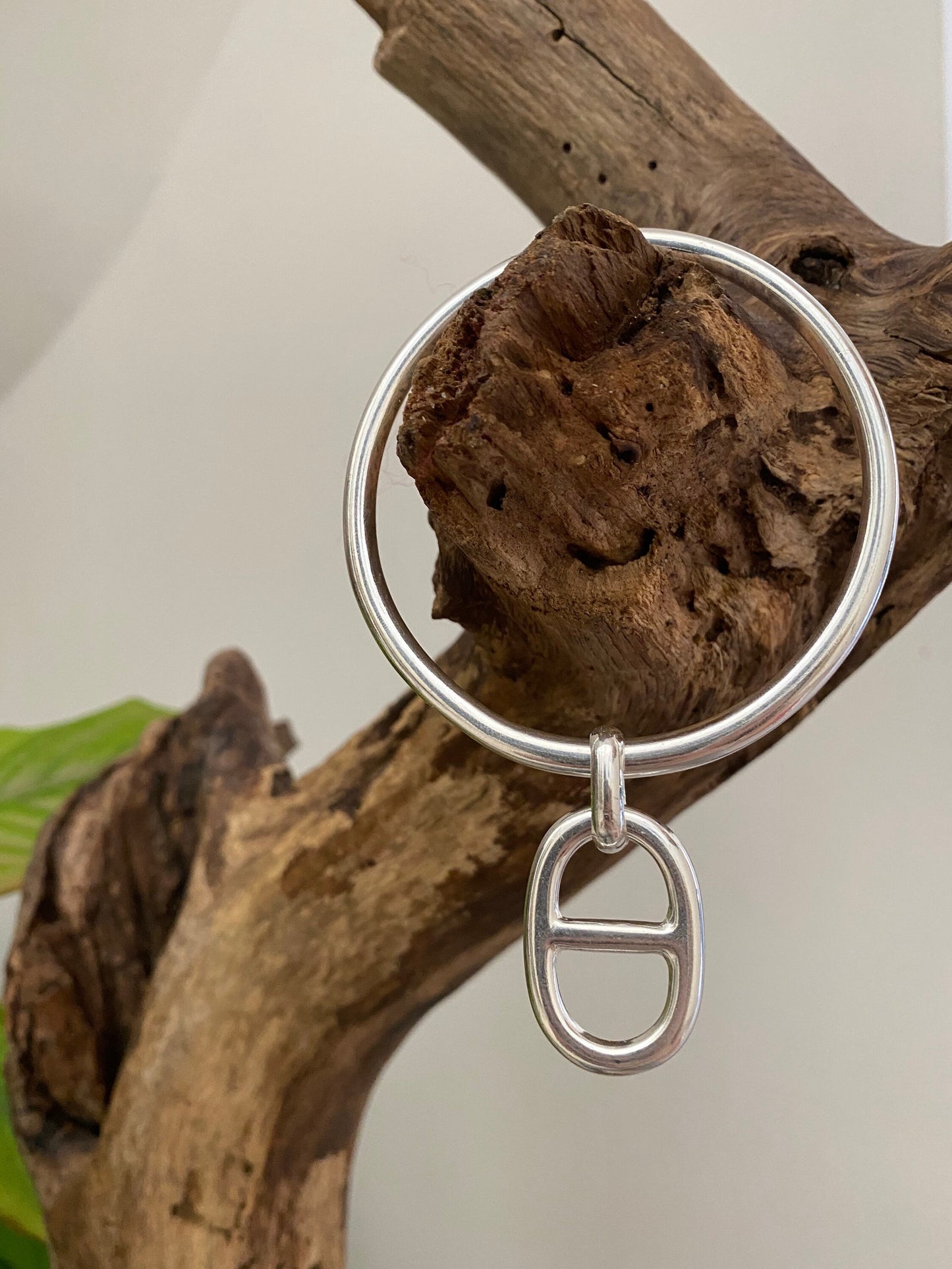 jonc argent pampille ronde