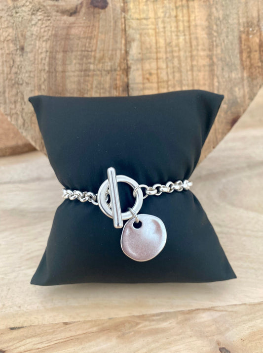 bracelet toggle rond chane