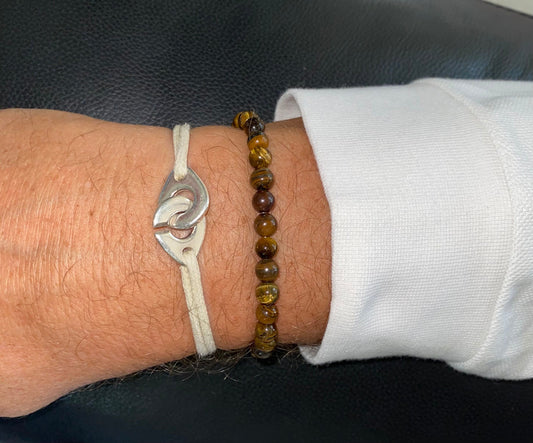 Bracelet perles il du tigre Homme