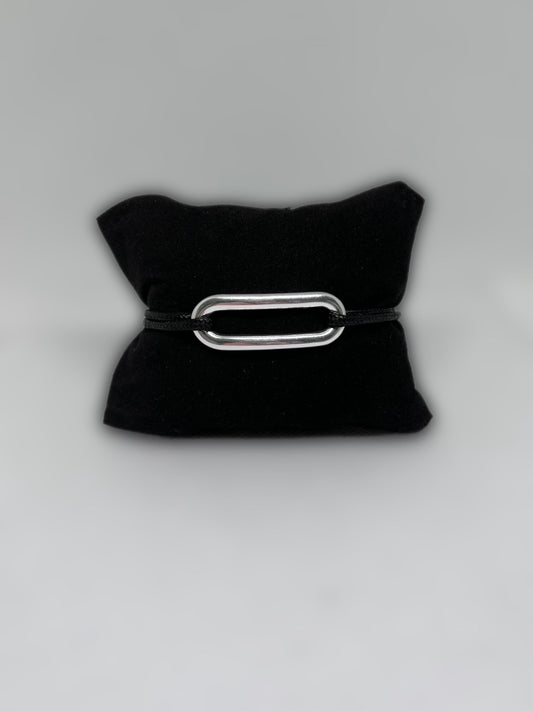 bracelet ovale incurv argent