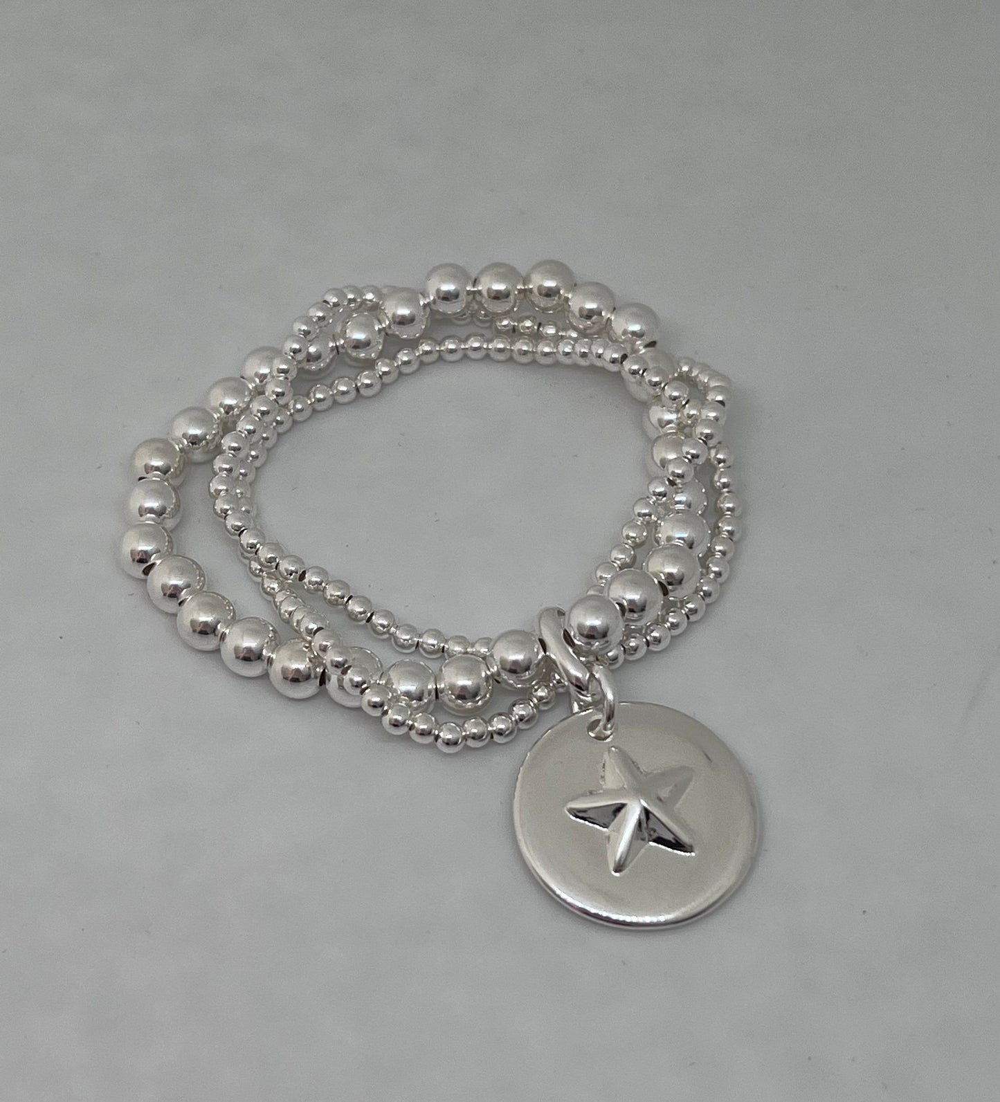 Bracelet de perles double rang en argent 925