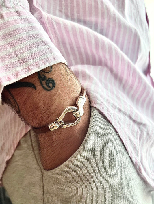 Bracelet homme fermoir crochet