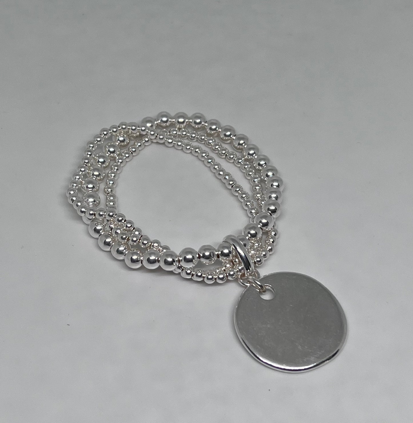 Bracelet de perle 3 rangs en argent 925