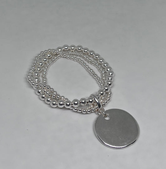 Bracelet de perle 3 rangs en argent 925