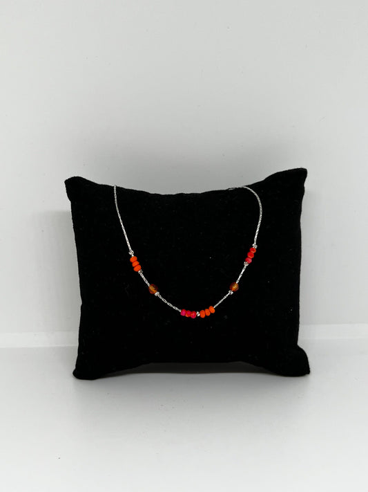 Chane de cheville perles acier inoxydable
