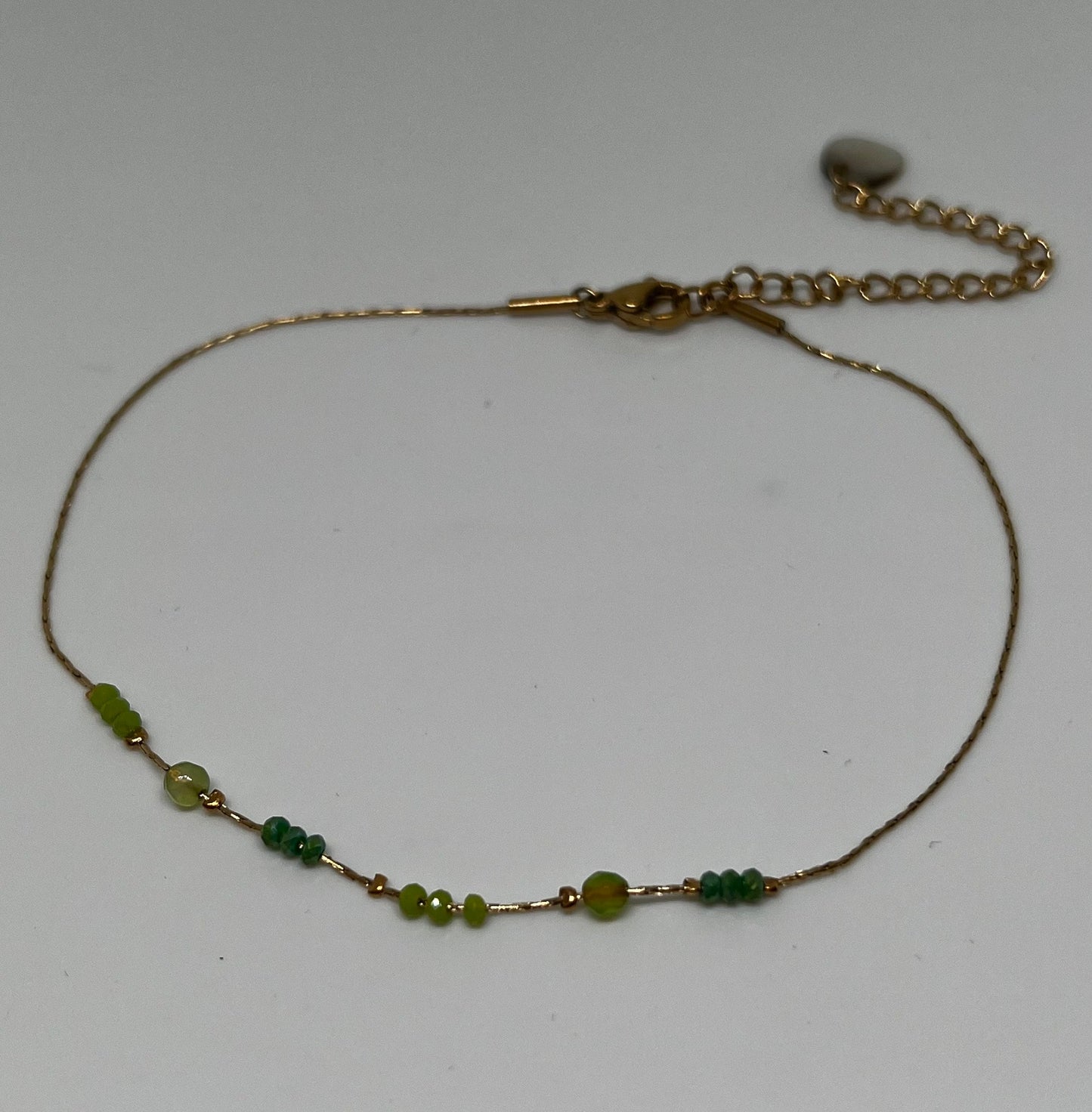 Chane de cheville perles acier inoxydable