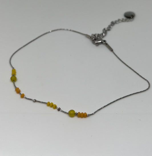 Chane de cheville perles acier inoxydable