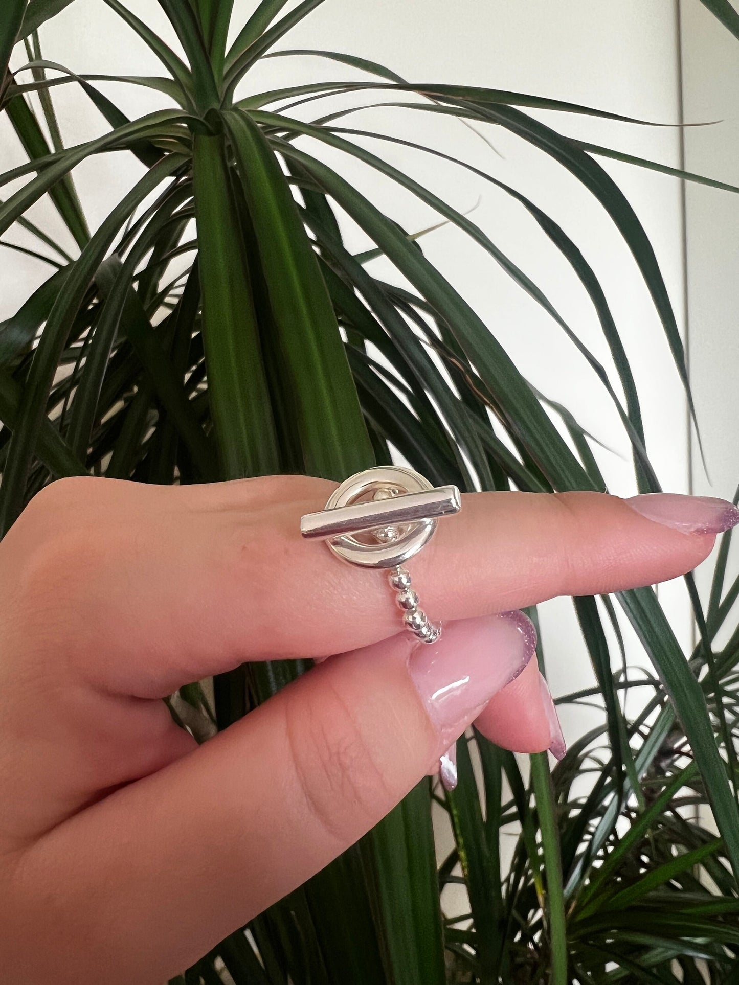 Bague perle 1 rang et fermoir T